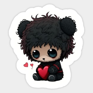 Emo love teddy Sticker